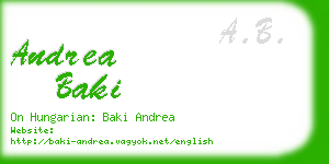 andrea baki business card